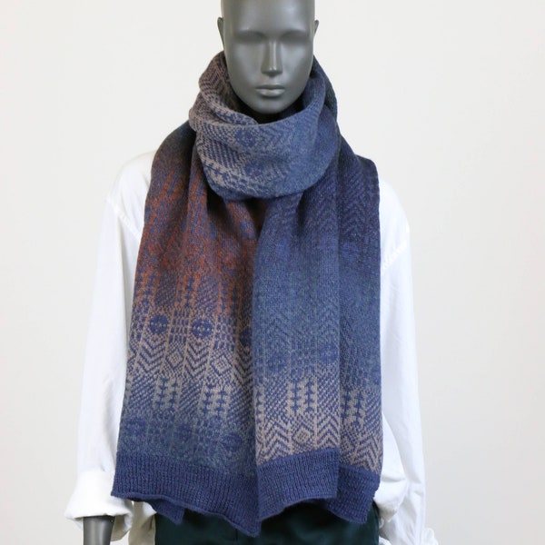 Sciarpa invernale in pura lana Sciarpa a maglia di lana grigia/verde/blu, sciarpa di lana a maglia, sciarpa a maglia colorata di lana, sciarpa da donna, sciarpa di lana