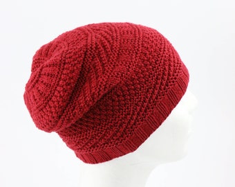 Red Knit Beanie - Etsy