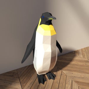 Penguin Paper Model | 3D Papercraft Sculpture | DIY Craft Kit & Trophy | Printable PDF Template for Fun and Creativity