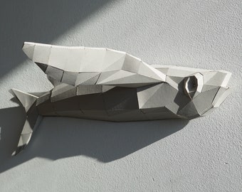 Trophy Fish Wall Sculpture | 3D Papercraft Low Poly Art | Unique Home Decor & Gift Idea | DIY Papercraft PDF
