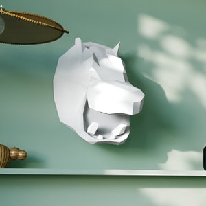 3D Papercraft Animal Trophy Wall Sculpture | Easy DIY Paper Model Decor - Unique Papercraft PDF for Home & Office