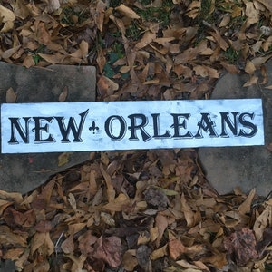 New Orleans 30&quot; Hand Painted Wooden Sign
