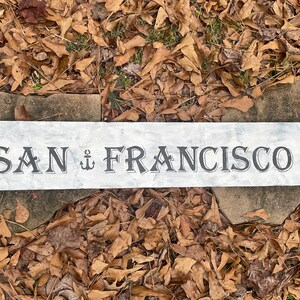 San Francisco 36&quot; hand painted wooden sign
