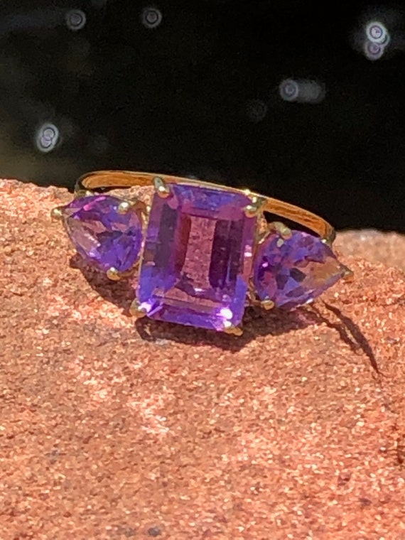 10K Diamond and Amethyst Ring (Over 3 carats)