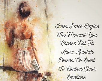 Inner Peace Inspirational Image, Inner Peace Quote, Pema Chodron Quote, Motivational Poster, Boho Chic Print, Meditation art print