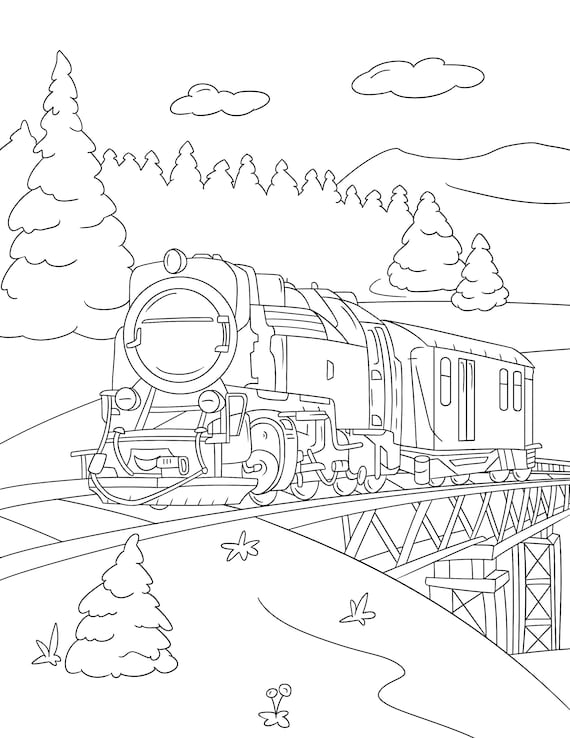 freight trains coloring pages