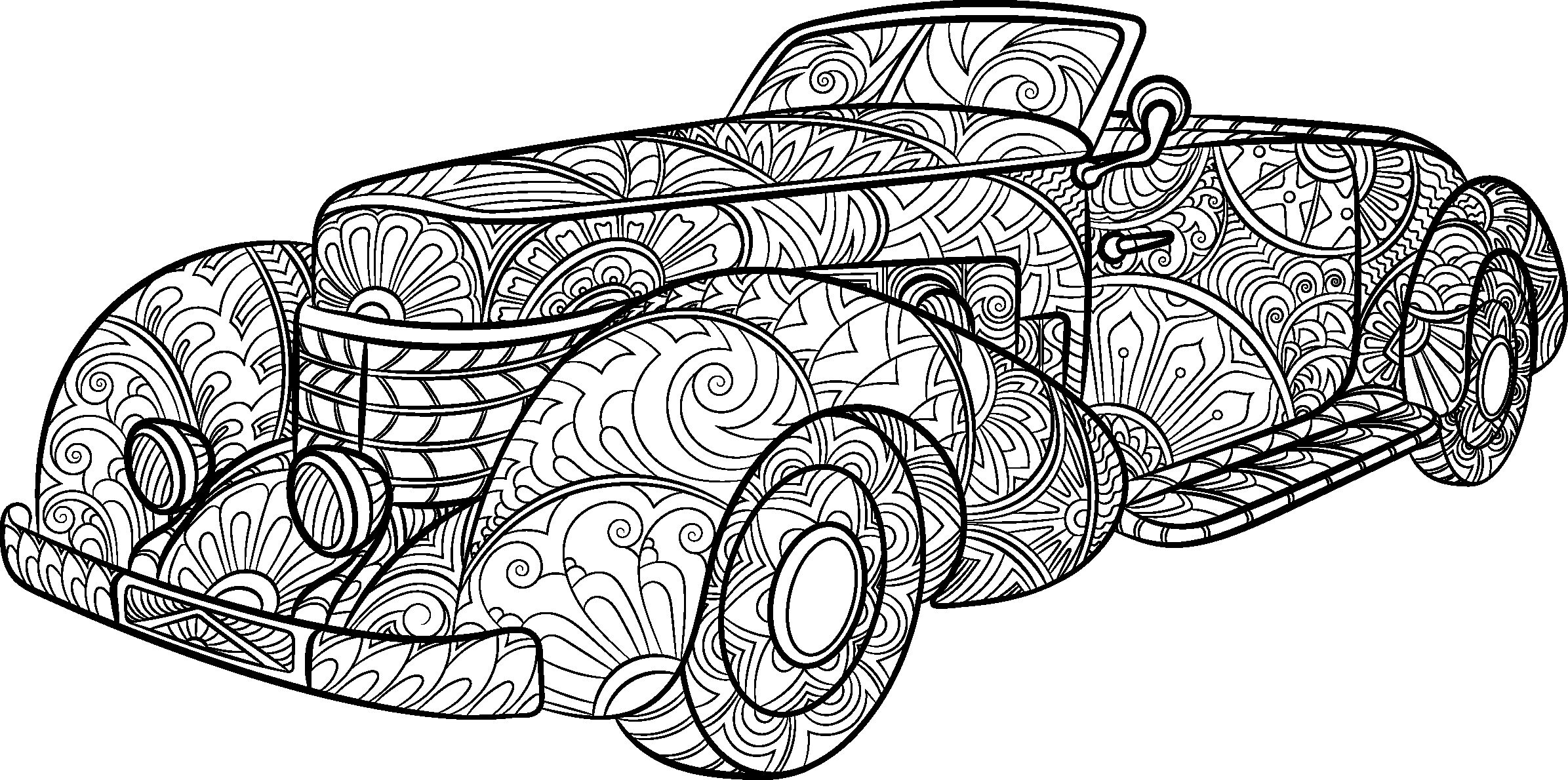 5 Classic Car Printable Colouring Pages. - Etsy Canada