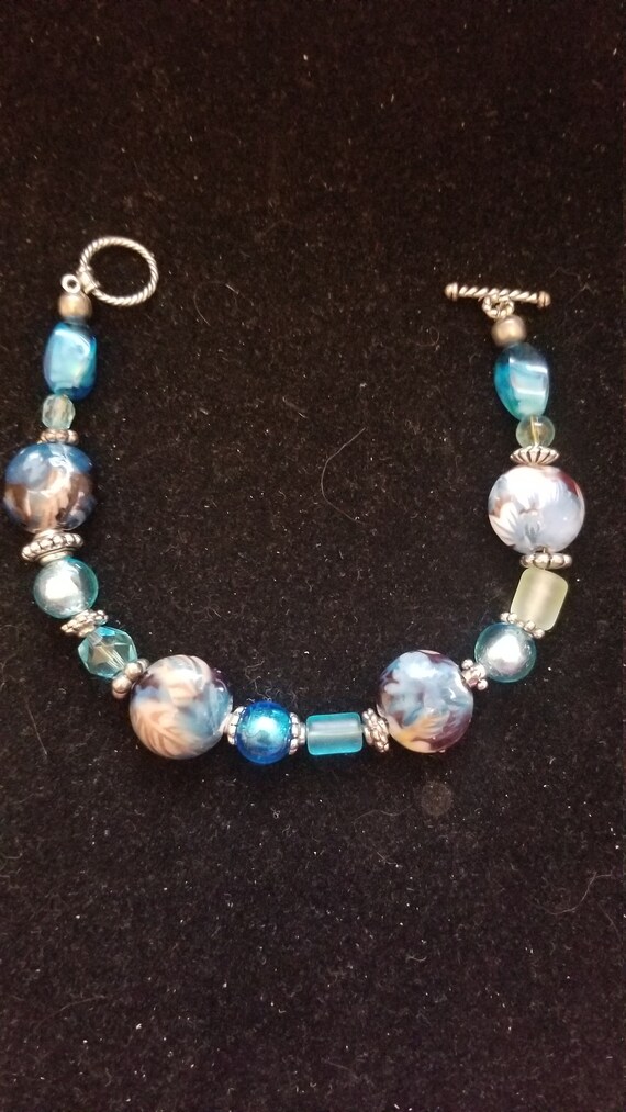 Handmade Bead Bracelet Blue