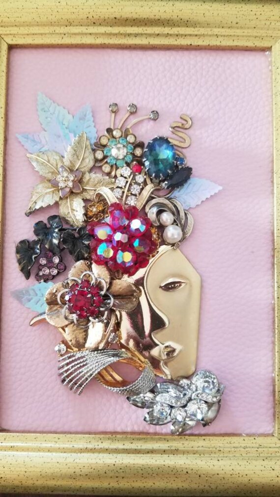 Pink Beauty framed jewelry art