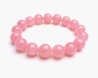 Madagascar Rose Quartz Bracelet: Handmade Gemstone Chakra Healing