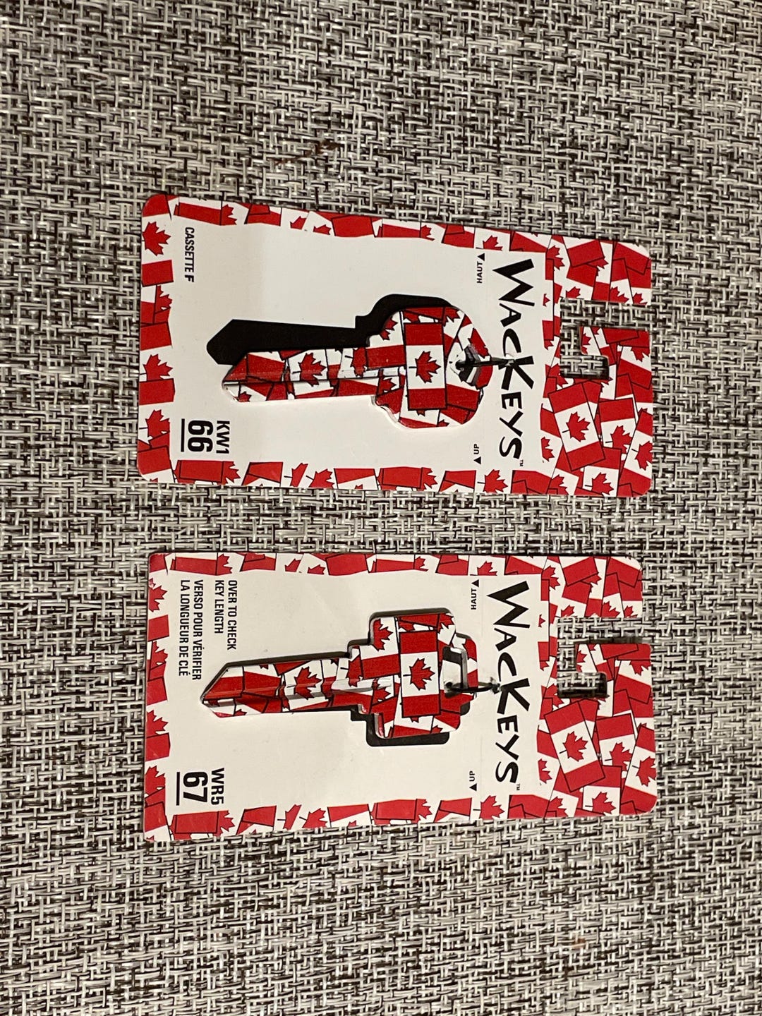 Wackeys 1 Canada Flag Wackeys Color House Key Blank WR5 or KW1 (AXXESS 67 or 66 ...