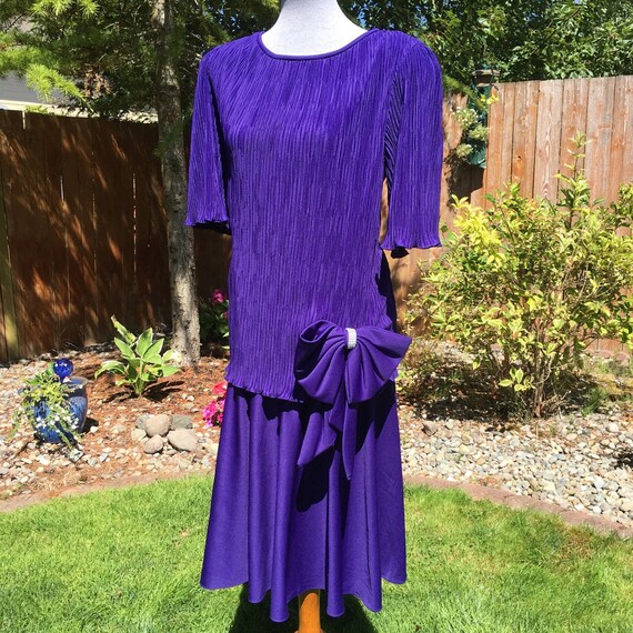 Vintage Purple Drop Waist Prom Dress
