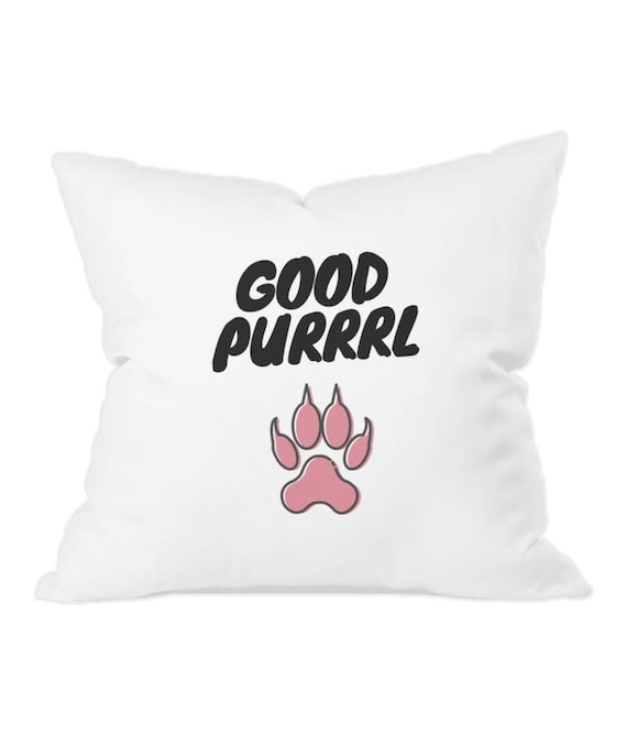 Cat Pillow Throw Cushion Good Purrrl | Etsy Cat lover pillow | Etsy