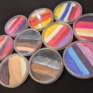 Face Paint Large Split Cake Rainbow Pots Water Activated Makeup