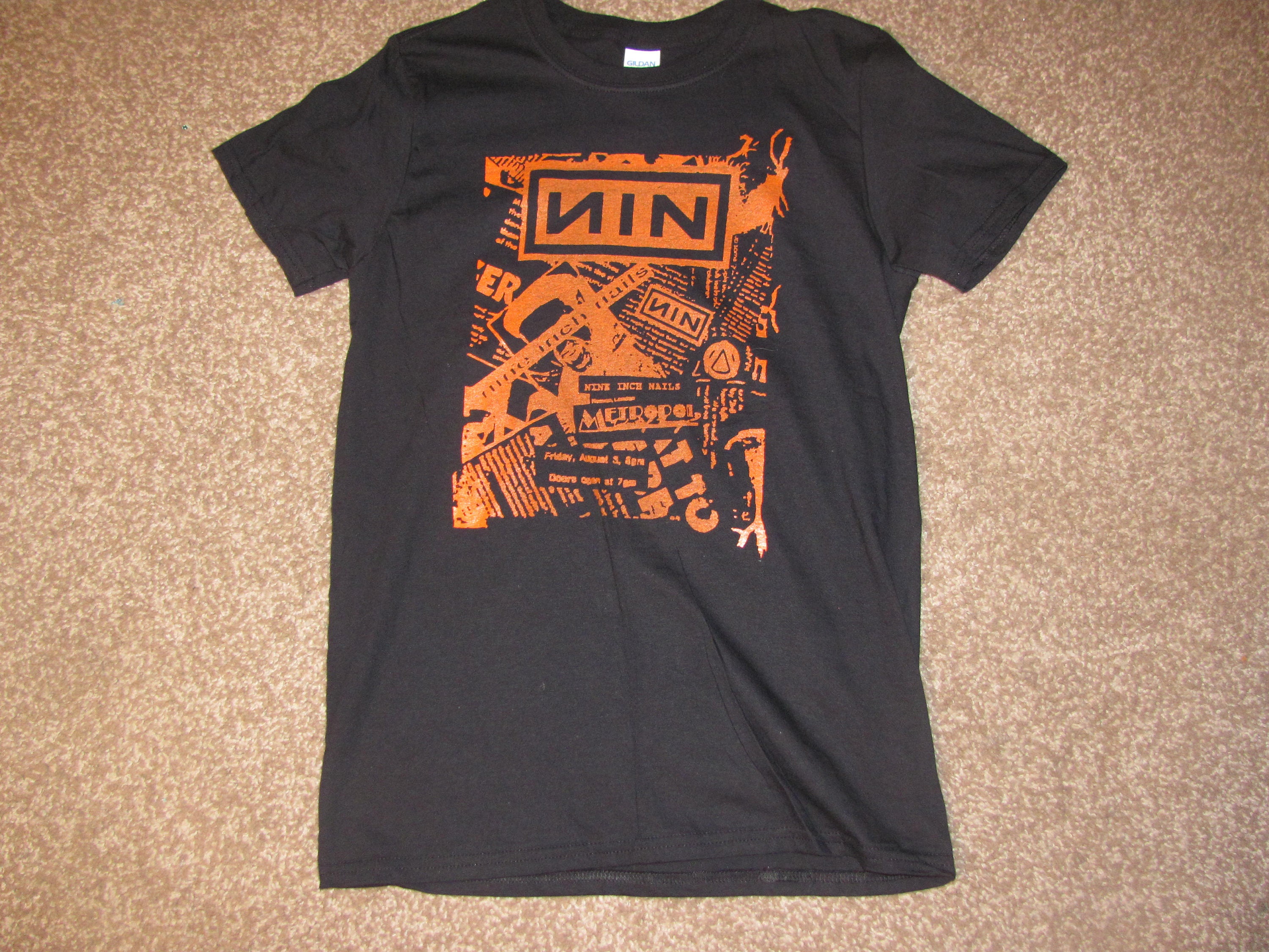Mens Nine Inch Nails Vintage Concert Flyer Ad T-shirt - Etsy
