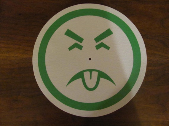 Mr. Yuk Record Player Slipmat DJ Turntable Poison Control Emoji 1970's Funny Cartoon Retro Face Pittsburgh  Slip Mat Vintage Mean Face Vinyl