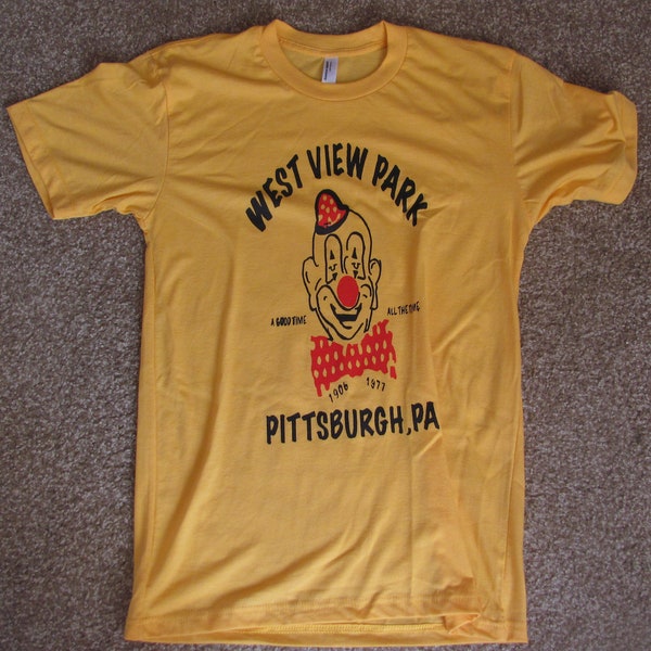 Men's Vintage logo West View Park Ammusment Park T-Shirt Pittsburgh Historic Landmark 1900's Retro Roller Coaster Kennywood Rolling Stones