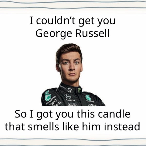 George Russel Kerze * Formel 1 Geschenk * George Russell Kerze * Mercedes * Vegan * F1 Geburtstagsgeschenk für George Fans! *