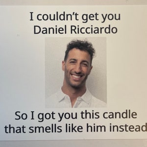 Daniel Ricardo Kerze * Formel 1 Geschenk * F1 Geschenk * McLaren * Red Bull * Alpine * Vegan * F1 Geburtstagsgeschenk für Danny Ric Fans! *