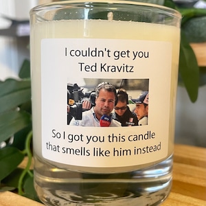 Ted Kravitz Candle * Formula 1 gift * Teds note book* Gift for Formula 1 fan* Ferrari * Silverstone * Monaco * Vegan Candle