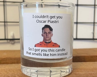 Oscar Piastri Candle * Formula 1 gift * Oscar Gift * McLaren * Vegan * F1 Birthday gift for Oscar Fans! *