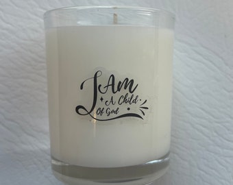 I am a Child of God * Candle 90g* Coconut Wax Blend*Perfect little gift *With gift box *Vegan Candle*Catholic * Jesus * Bible *