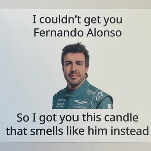 Fernando Alonso Candle * Formula 1 gift * Fernando Alonso Gift for Formula 1 fan* Aston Martin * Silverstone * Monaco * Vegan Candle
