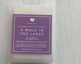 A Walk in the Lakes Wachs schmilzt * Kokosnuss-Wachs-Mischung * Perfektes Geschenk * Wilde Glockenblume *