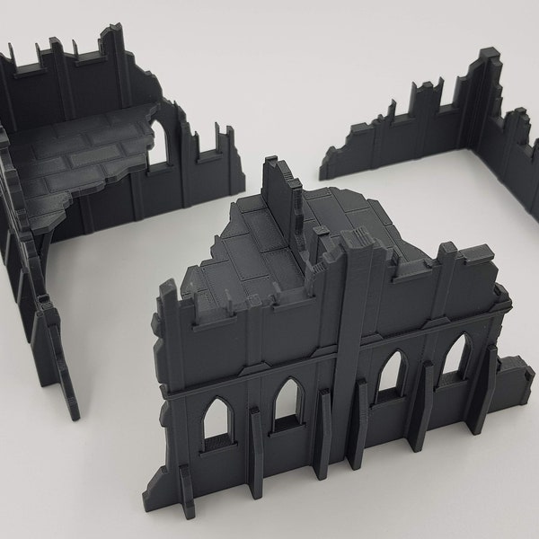 Sci-Fi Wargaming Terrain - City Ruins - 3 Piece Set