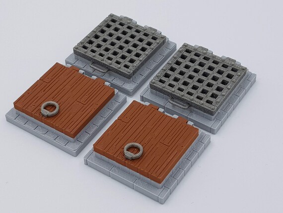 3d Hinged Medieval Style Trapdoors For Fantasy Tabletop Board Etsy