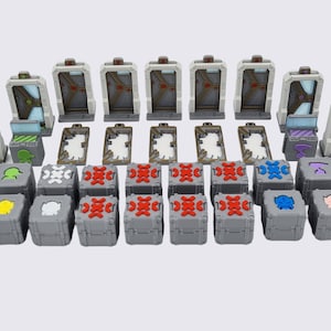Puertas y fichas de objetivo de Zombicide Invader (incluido el lado oscuro)