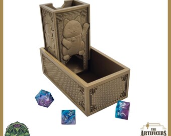 Folding Dice Tower For RPG TTRPG DnD - Lucky Cat