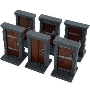 Medieval Doors - Fantasy Tabletop Board Games RPG TTPRG - Set of 6