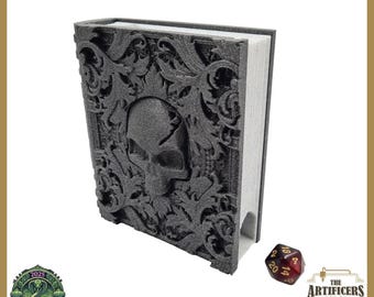 Torre de dados impresa en 3D / Tomo de magia de la muerte, bandeja y almacenamiento