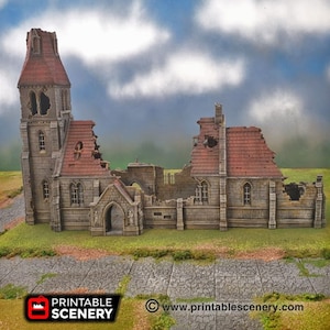 Fantasy & Sci-Fi Gaming Terrain - Medieval Church Ruins