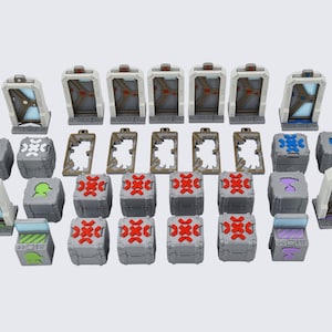 Puertas y fichas de objetivo de Zombicide Invader (incluido Black Ops)