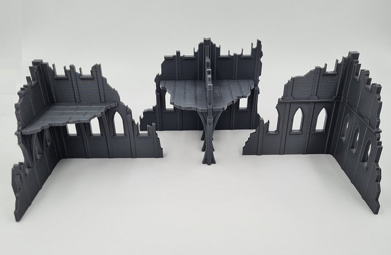 Sci-Fi Wargaming Terrain City Ruins 9 Piece Set image 5