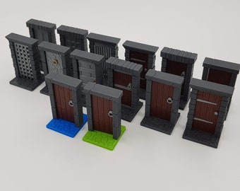 Zombicide Black Plague - Puertas medievales con bisagras 3D - Juego de 14