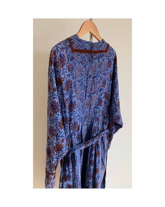 Vintage 70s Anokhi Indian Cotton Smock Dress