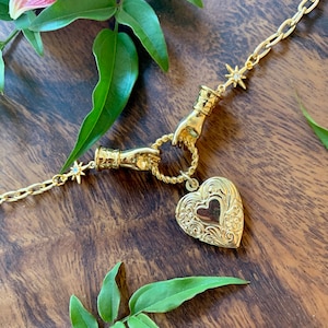 Herz Medaillon Choker, hypoallergen, Wanderlust Schmuck