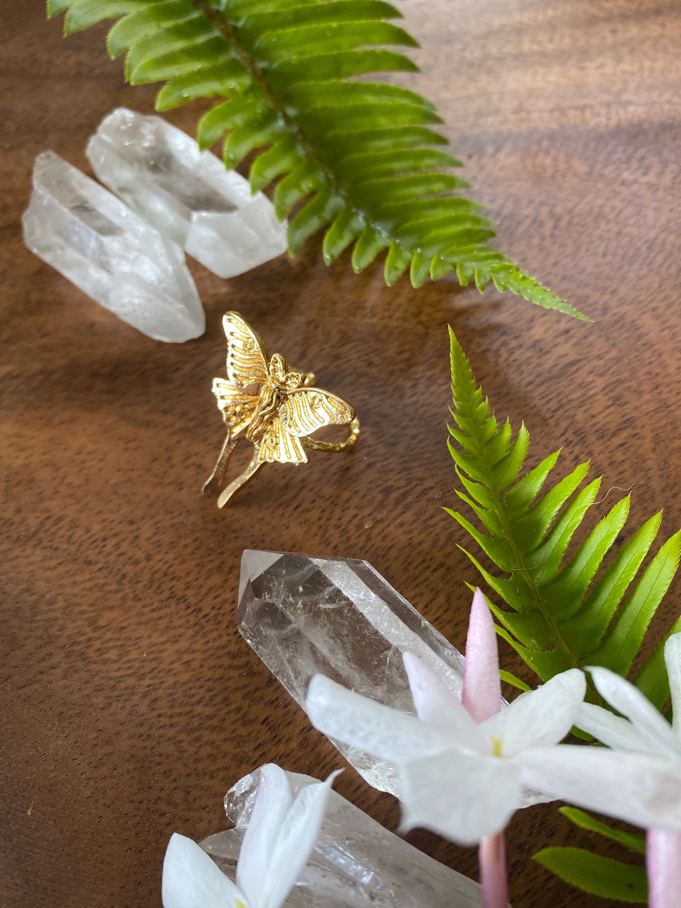 Luna Moth Ring, Fairy Jewelry
