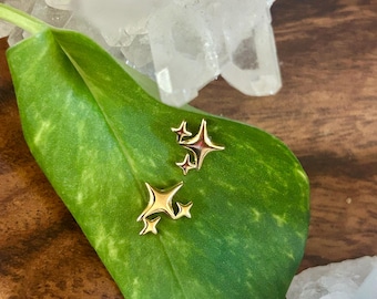 Celestial North Star Studs, Gold Filled Jewelry