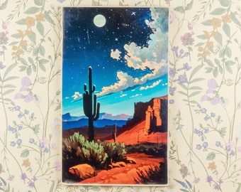 Southwestern wall art, wall decor, Cactus decor, cactus art, farmhouse wall decor, boho decor,landscape painting