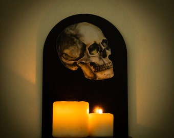 Skull shelf, Witchy decor, halloween decor, witchcraft, Wiccan