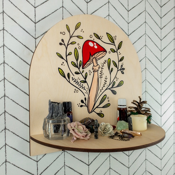 Shelf Mushroom Shelves Etsy
