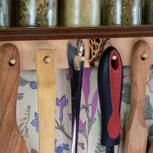 Spice rack, floating shelves, spice rack wall, cottagecore decor, Kitchen Storage, Wooden Spice Rack, kitchen decor, wood shelf image 7