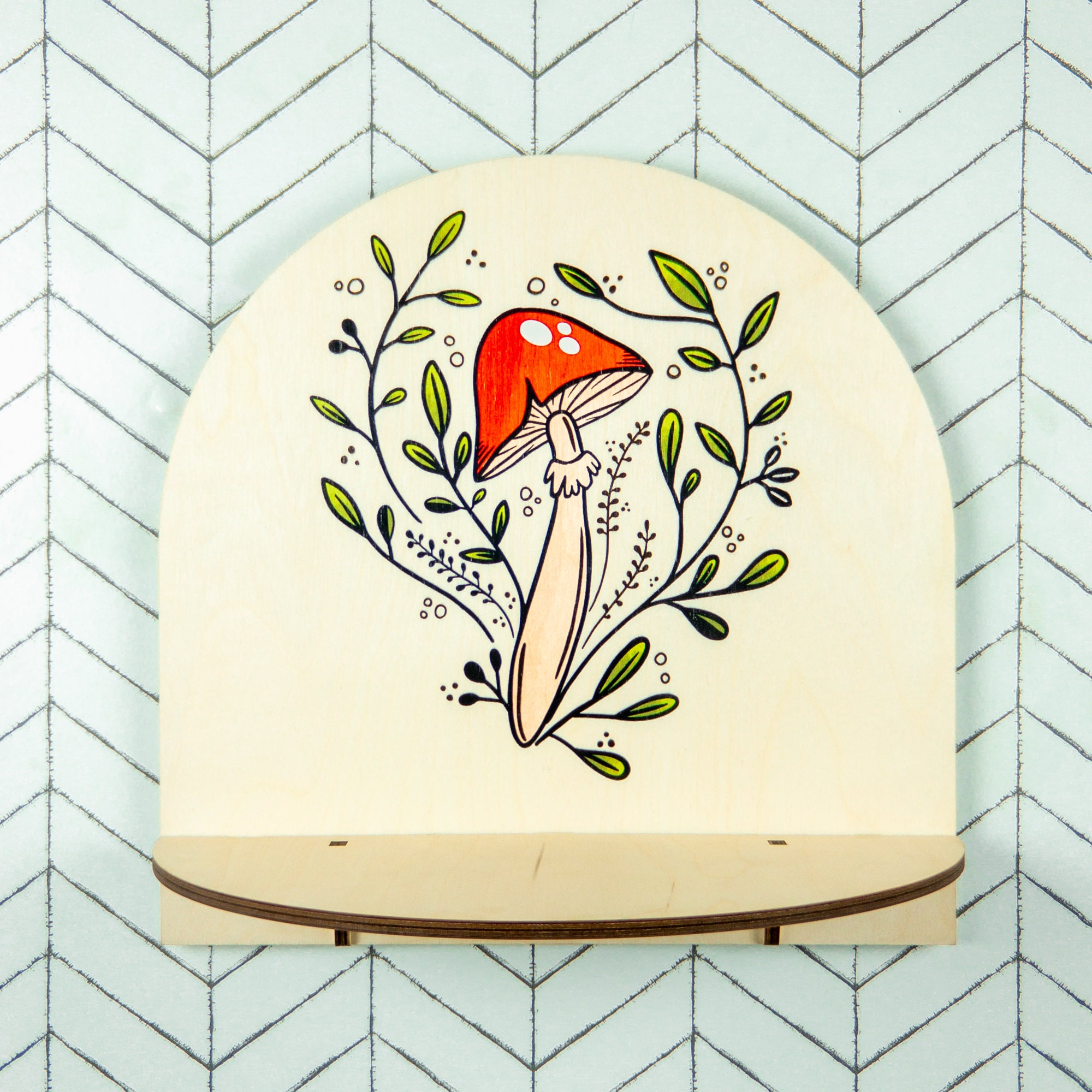 Mushroom Shelf Mushroom Decor Crystal Shelf Altar Shelf Etsy