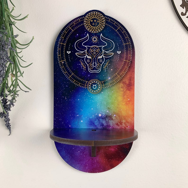 Taurus Wall Art Zodiac Art Astrology Art Altar Shelf Small Etsy