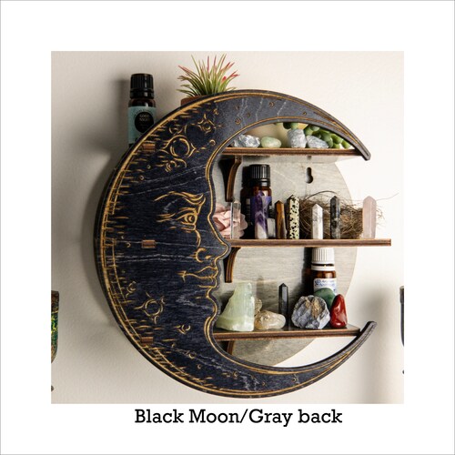 Essential Oil Shelf, Moon Shelf, Crystal Shelf, witchy decor, Altar shelf