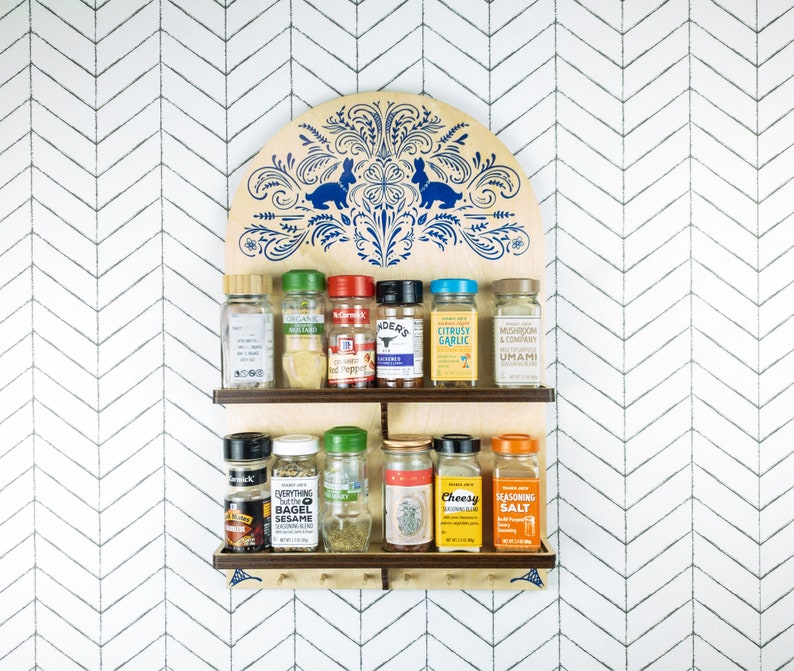 Spice rack, floating shelves, spice rack wall, cottagecore decor, Kitchen Storage, Wooden Spice Rack, kitchen decor, wood shelf image 9